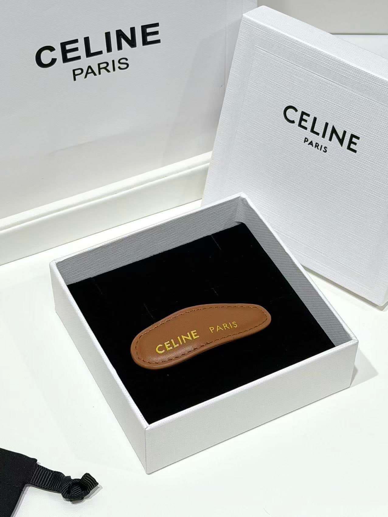 Celine Paris Leather Hair Clip